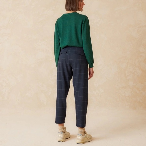 Indi & Cold, Anate Tailored Baggy Pants, Navy - Picture 2 of 12